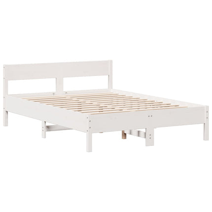 Letto Libreria senza Materasso Bianco 140x200 cm Legno di Pino