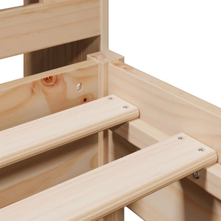 Letto Libreria senza Materasso 90x200 cm Legno Massello Pino