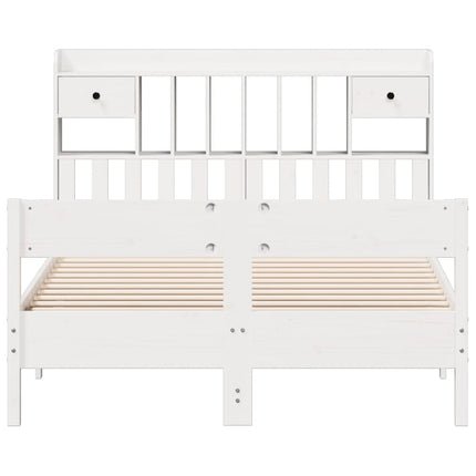 Letto Libreria senza Materasso Bianco 140x190 cm Legno di Pino