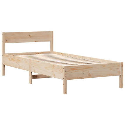 Giroletto con Libreria senza Materasso 75x190 cm in Legno Pino