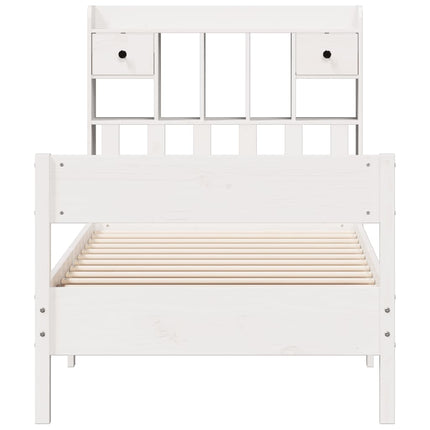 Letto con Libreria senza Materasso 75x190 cm in Legno Pino