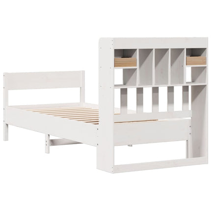 Letto con Libreria senza Materasso 75x190 cm in Legno Pino