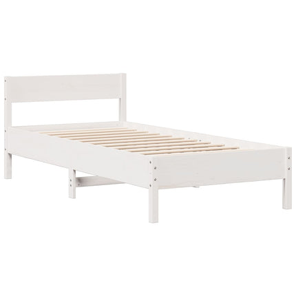 Letto con Libreria senza Materasso 75x190 cm in Legno Pino