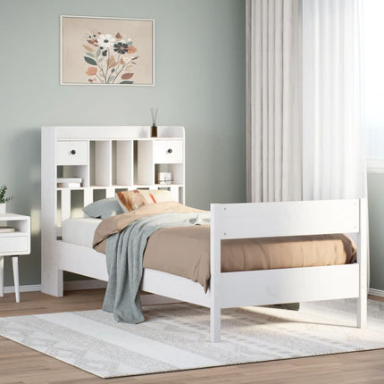 Letto con Libreria senza Materasso 75x190 cm in Legno Pino