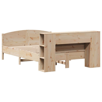 Letto Libreria senza Materasso 140x200 cm in Legno di Pino