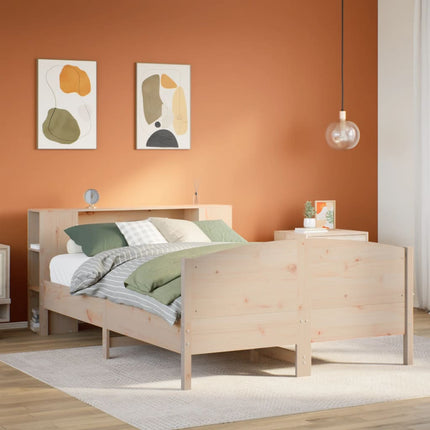 Letto Libreria senza Materasso 140x200 cm in Legno di Pino