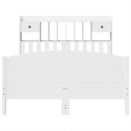 Letto Libreria senza Materasso Bianco 150x200 cm Legno di Pino