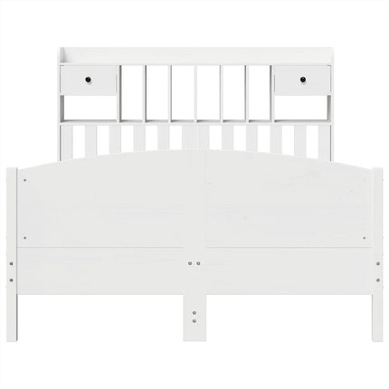 Letto Libreria senza Materasso Bianco 140x200 cm Legno di Pino