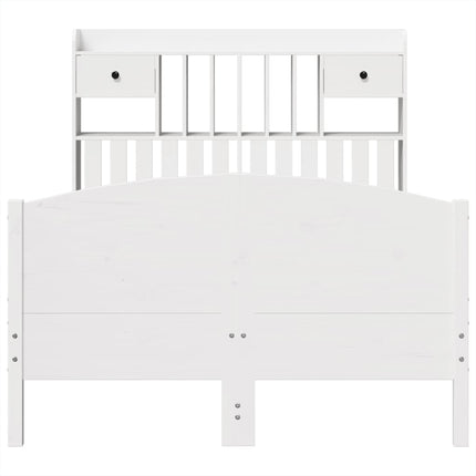 Letto Libreria senza Materasso Bianco 120x200 cm Legno di Pino