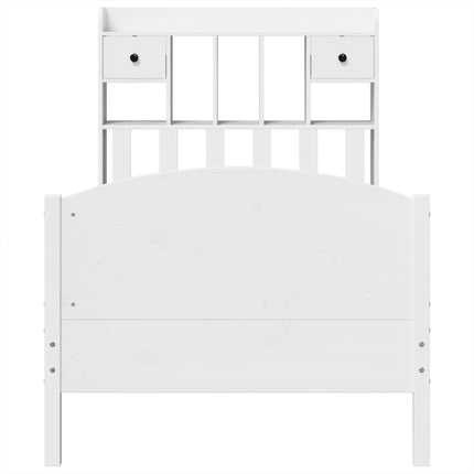 Letto Libreria senza Materasso Bianca 90x200 cm Legno di Pino