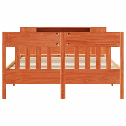 Letto Libreria senza Materasso Marrone Cera 120x200 cm in Pino