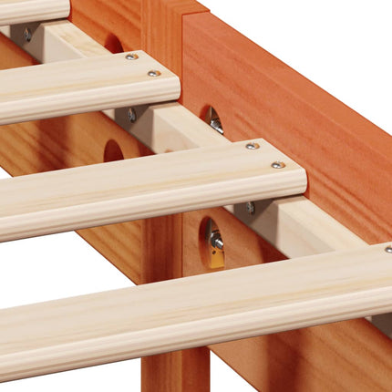 Giroletto senza Materasso Marrone Cera 200x200 cm Legno di Pino