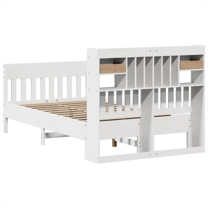 Letto senza Materasso Bianco 120x190 cm Legno Massello di Pino