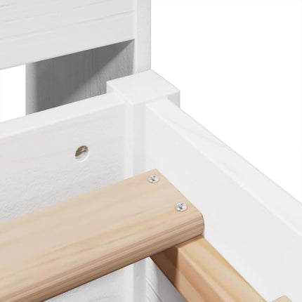 Letto senza Materasso Bianco 120x190 cm Legno Massello di Pino