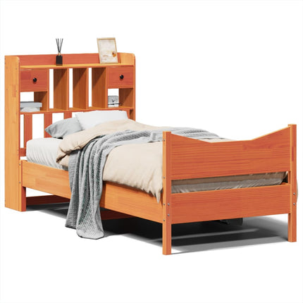 Letto senza Materasso Marrone Cera 90x190 cm in Legno di Pino