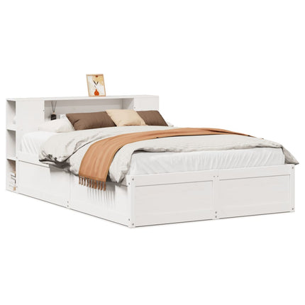 Letto senza Materasso Bianco 135x190 cm Legno Massello di Pino