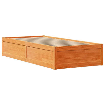 Giroletto senza Materasso Marrone Cera 100x200 cm Legno di Pino