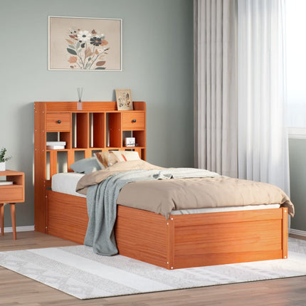 Letto senza Materasso Marrone Cera 90x190 cm in Legno di Pino