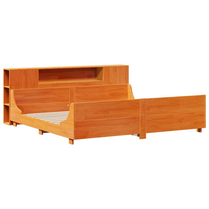 Giroletto senza Materasso Marrone Cera 200x200 cm Legno di Pino