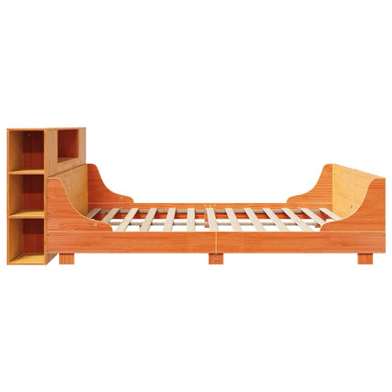 Giroletto senza Materasso Marrone Cera 200x200 cm Legno di Pino