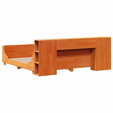 Giroletto senza Materasso Marrone Cera 200x200 cm Legno di Pino