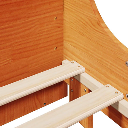 Giroletto senza Materasso Marrone Cera 200x200 cm Legno di Pino