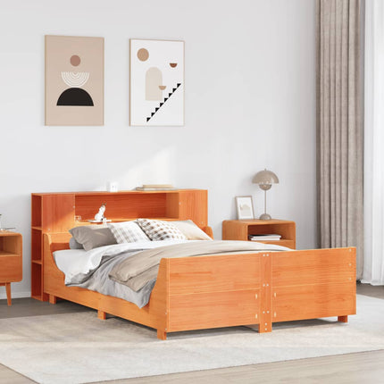 Letto senza Materasso Marrone Cera 135x190 cm in Legno di Pino