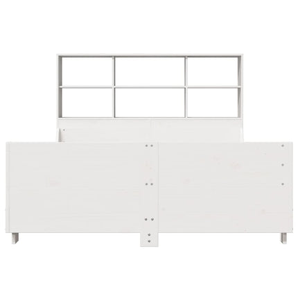 Letto Libreria senza Materasso Bianco 140x190 cm Legno Massello