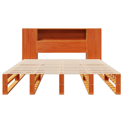 Letto Libreria senza Materasso Marrone Cera 120x200 cm Legno