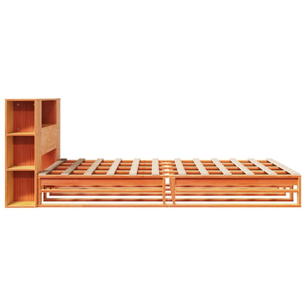 Letto Libreria senza Materasso Marrone Cera 120x200 cm Legno