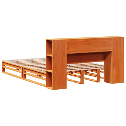 Letto Libreria senza Materasso Marrone Cera 120x200 cm Legno