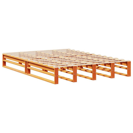 Letto Libreria senza Materasso Marrone Cera 160x200 cm Legno