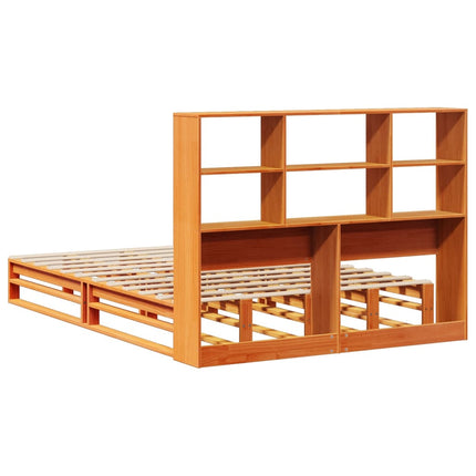 Letto Libreria senza Materasso Marrone Cera 160x200 cm Legno