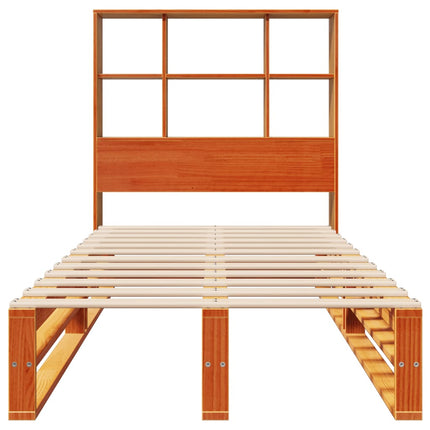 Letto Libreria senza Materasso Marrone Cera 75x190 cm Legno