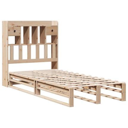 Letto Libreria senza Materasso 90x200 cm Legno Massello Pino