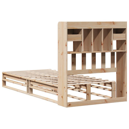 Letto Libreria senza Materasso 90x200 cm Legno Massello Pino