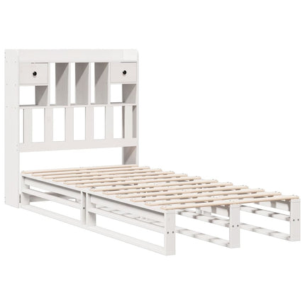 Letto Libreria senza Materasso Bianca 90x200 cm Legno di Pino