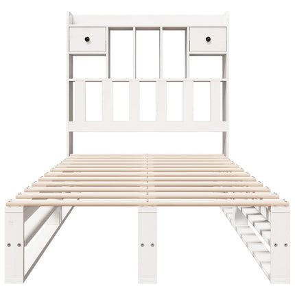 Letto Libreria senza Materasso Bianca 90x200 cm Legno di Pino