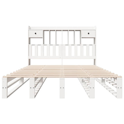 Letto Libreria senza Materasso Bianco 150x200 cm Legno di Pino