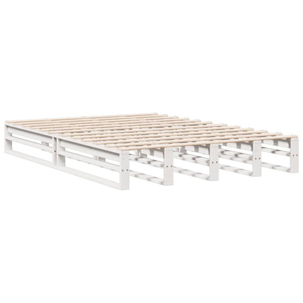 Letto Libreria senza Materasso Bianco 150x200 cm Legno di Pino