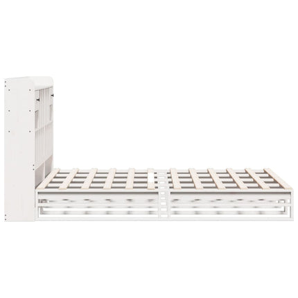 Letto Libreria senza Materasso Bianco 150x200 cm Legno di Pino