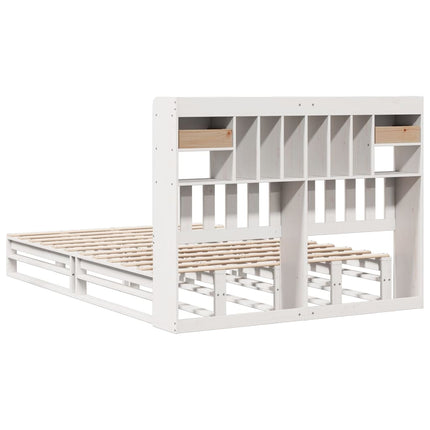 Letto Libreria senza Materasso Bianco 150x200 cm Legno di Pino