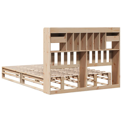 Letto Libreria senza Materasso 160x200 cm in Legno di Pino