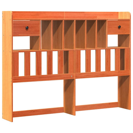 Letto Libreria senza Materasso Marrone Cera 160x200 cm in Pino
