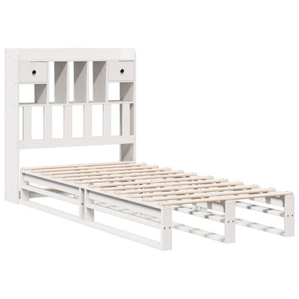 Letto con Libreria senza Materasso 75x190 cm in Legno Pino