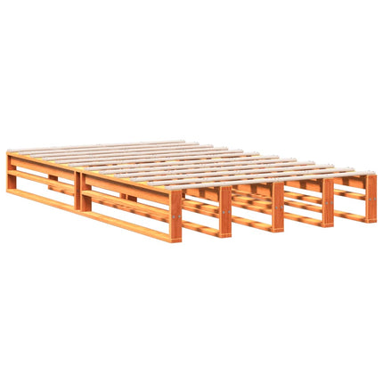 Letto Libreria senza Materasso Marrone Cera 120x190 cm in Pino