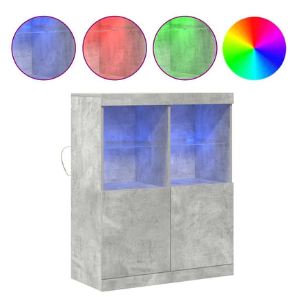 Credenza Grigio Cemento 81x37x100 cm in Legno Multistrato