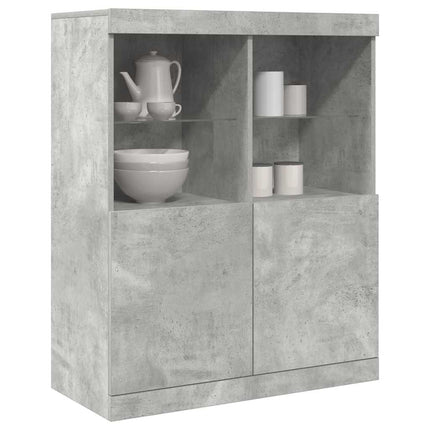 Credenza Grigio Cemento 81x37x100 cm in Legno Multistrato