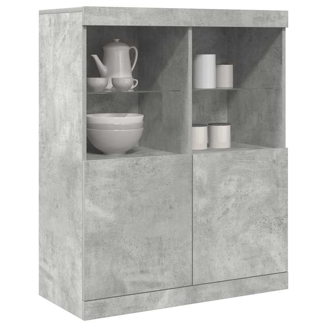 Credenza Grigio Cemento 81x37x100 cm in Legno Multistrato
