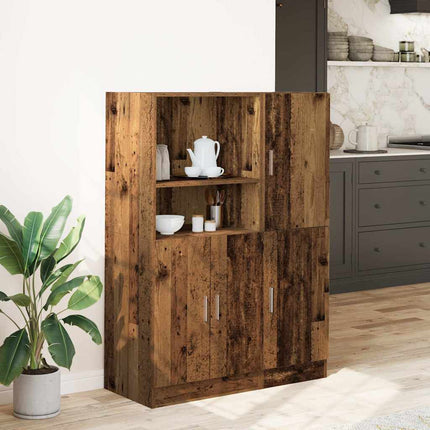 Set di Mobili da Cucina 2 pz Legno Antico in Truciolato